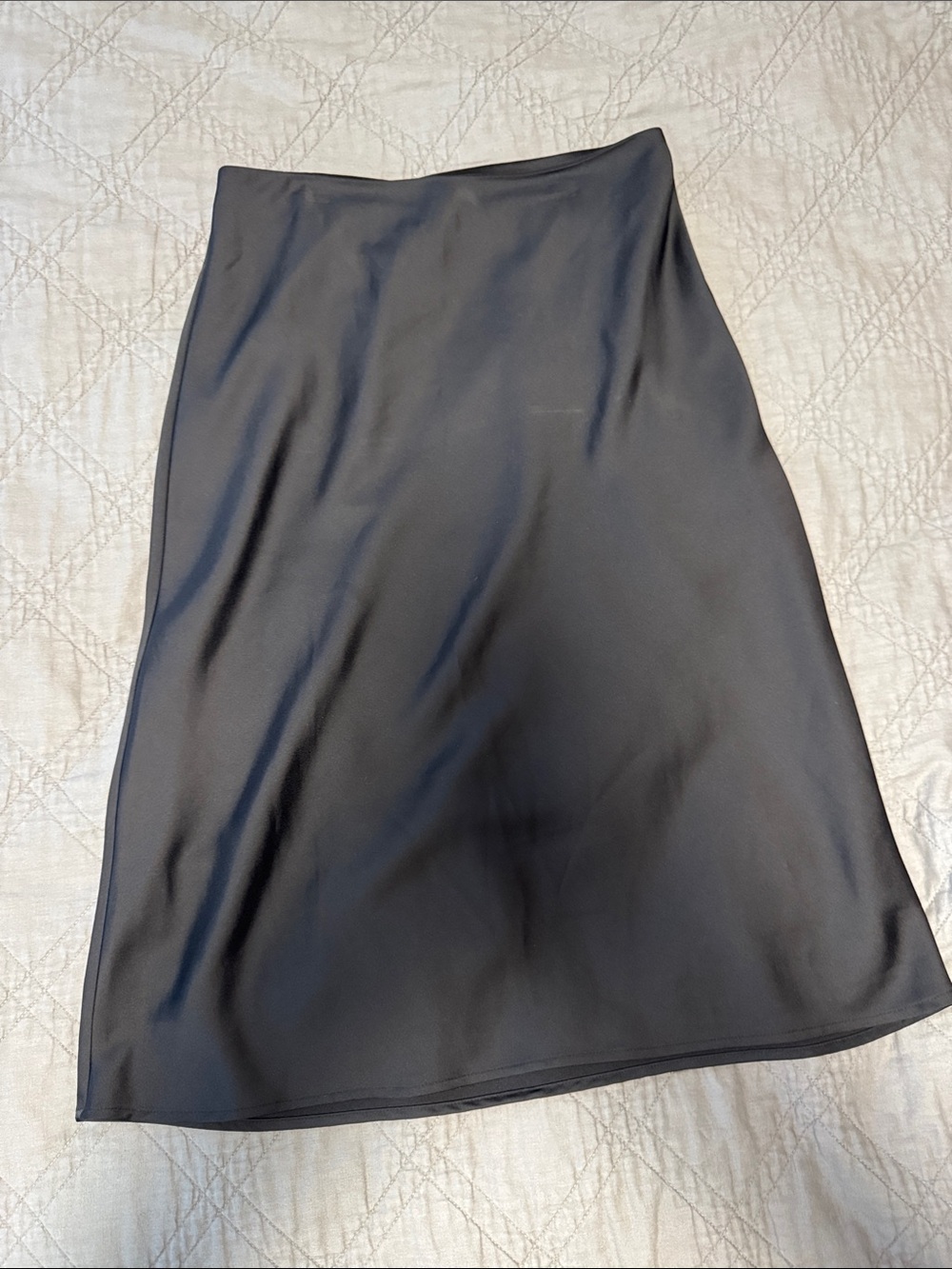 Classic Black Slip Midi Skirt